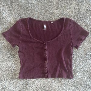 PacSun Button Up Crop Top